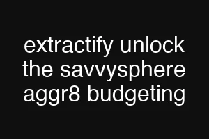 extractify unlock the savvysphere aggr8 budgeting